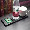Portavasos Posavasos de Madera y Cuero para Hotel y Conferencias Portabolígrafos de Tres Agujeros para Agua Mineral y Té Suministros de Pinza de Conferencias A4