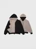 Jaqueta com Capuz Zíper Dupla Face Estilo Americano Retrô Pied-de-Poule Primavera e Outono Masculina Curta Solta Casual Top