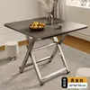 Mesa Plegable, Mesa de Comedor, Mesa Pequeña para Uso Doméstico, Mesa Redonda Simple, Mesa Portátil para Viviendas de Alquiler, Uso en Exteriores, Montaje de Puesto, Mesa Cuadrada para Comer
