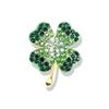 Broche Pequeño Mini de Lujo Ligero Personalidad Estilo Japonés y Coreano Pedrería Popular en Internet para Mujer Hebilla de Cuello Anti-rozaduras Trébol de Cuatro Hojas para Comercio Exterior