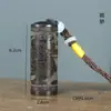 Caixa de incenso de ébano com escultura em parafuso, tubo pequeno para incenso, tubo para palitos de dente, caixa de pó de madeira, tubo de cigarro, pode ser tocado