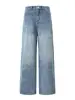 Jeans de pierna ancha de cintura alta estilo americano para mujer, nueva colección de otoño 2026, corte holgado, efecto adelgazante, adecuados para figuras petite, jeans de pierna recta, A14199