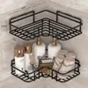 Estante de Almacenamiento para Baño, Estante de Almacenamiento de Hierro sin Taladro para Baño y Cocina, Estante de Almacenamiento para Lavabo Montado en Pared, Estante de Almacenamiento Triangular