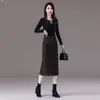 Falda Delgada de Cintura Alta de Longitud Media para Mujer Otoño/Invierno Versátil Bodycon Estilo Lápiz Temperamento Elegante Estilo Casual