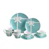 Marca T Mismo Estilo Serie de Lazos Taza Doble Taza con Platillo Grande y Pequeño Par Empaque de Caja de Regalo Venta al por Mayor Dropshipping