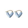 Real Gold Galvanled Drop Oil Love Ear Buckle japonês e coreano doce delicado brincos moda luz luxo internet celebridade brincos atacado