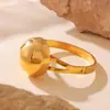 Pulsera de moda europea y americana pulsera de acero de titanio hueca de bola grande diseño de personalidad exagerada joyería al por mayor chapada en oro de 18k