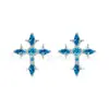 F136 Titanio Retro Oriol Croix Circonita Hélice Hueso del Oído Clavo Hélice G23 Aleación de Titanio Joyería para Piercing Clavo de Oreja