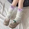 Calcetines para Niños Primavera y Otoño de Caña Media Kulomi Felpa Borde de Oreja Lindo Dibujo Animado Tridimensional Muñeco Cubre Piernas para Niñas Otoño e Invierno