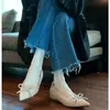 Sapatos de Bico Fino Estilo Francês com Laço para Mulheres Baixas Lançamentos Outono 2026 Aumento Interno da Altura Confortáveis para o Trabalho Sapatos Mary Jane
