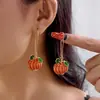 Brincos de Aranha de Diamante Desenho Animado Europeus e Americanos Transfronteiriços para Halloween Brincos Divertidos de Fantasma Abóbora Caveira para Festa de Halloween