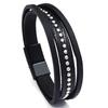 Europa y Estados Unidos nuevo en stock pulsera de cuero para hombre joyería moda simple hebilla magnética pulsera de cuero de imitación suministro de fabricantes de pulseras