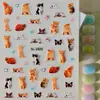 Adesivos e acessórios de gato fofos e realistas, gatinho laranja de pelúcia adorável transfronteiriço para DIY em cadernos e adesivos de nail art, modelo SL