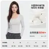 Camiseta Básica Lisa de Manga Longa para Mulheres, Venda Direta de Fábrica, Outono, Alta Elasticidade, Slim Fit, Gola Redonda, Modelagem Emagrecedora, Versátil