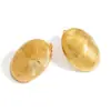 Pendientes plisados de acero de titanio, Pendientes de botón con borla estilo británico retro, Pendientes de acero inoxidable bañados en oro de 18 quilates que no se decoloran