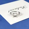 Montura de anillo de plata de ley s925, biselado cuadrado de 8 mm, montura de anillo estilo palacio floral cepillado, accesorios de joyería para incrustar DIY