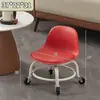 Taburete Giratorio con Respaldo para Uso Doméstico, Adecuado para Apartamentos Pequeños, Silla Móvil para Sala de Estar, Silla Amigable para Niños para Aprender a Caminar, Silla Giratoria