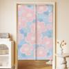 Cortina para Puerta Interior Estilo Ilustración Floral Inspirada en Plantas, Cortina Divisoria a Prueba de Viento y Bloqueo de Luz, Cortina de Media Puerta para Dormitorio y Cocina