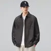 Camisa de trabajo de manga larga con bolsillo para hombre, chaqueta, nueva primavera/otoño 2026, holgada, moderna, casual, top versátil