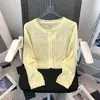 Cárdigan Corto de Punto Hueco Versátil Coreano Protector Solar para Mujer, Nuevo Top Corto Adelgazante para el Verano 2025, Camisa de Aire Acondicionado