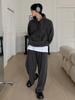Moletom com Capuz Myq Estilo Preguiçoso Retrô Masculino Outono Calças Largas Retas Relaxadas Conjunto Relaxado Estilo Coreano