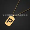Collar de Acero Inoxidable Dorado con 26 Letras para Hombre, Cadena de Perlas de 60 cm, Color Duradero, Joyería al por Mayor, Collar de Acero de Titanio