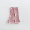 Calça pantalona forrada com fleece para meninas, coleção de inverno 2026, cor sólida, calça de fleece espessa para bebês, roupas de inverno infantis, zdk6596