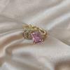 Anillo Transfronterizo, Anillo de Zirconia de Lujo Ligero con Diseño Estrellado, Estilo de Nicho y Único, Material de Cobre No Desvanecible de 18K, Joyería para Parejas