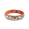 Pulsera punk de estilo europeo y americano de una fila con cuatro remaches cuadrados, pulsera de moda y personalidad, pulsera decorativa [Directo de fábrica]]