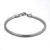 Atacado de fábrica joias aço inoxidável 3MM pulseira redonda cobra simples alto senso aço titânio corrente osso de cobra moda corrente tecida