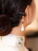 Yulan dijo que horquilla de madera simple Xiangyun placa para el pelo bola de pelo tocado colgante de Magnolia horquilla Hanfu cheongsam antigua
