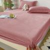 Lençóis de Cama de Veludo Leite Cor Pura Outono e Inverno Cobertores de Cama de Flanela Espessados Cobertura Protetora Simmons Quente Peça Única Cobertura de Cama