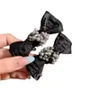 Pinza para el Cabello con Lazo de Pedrería Perla Negra 2026 para Mujer, Pinza de Pato Estilo Coreano Lindas para Recoger el Flequillo