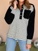 Moda Primavera 2026 Listrado Versátil Casual Slim Fit Emagrecedor Top