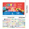 Set de Marcadores Acrílicos para Estudiantes de 168 Colores, Plumas de Gran Capacidad para Diario DIY, Set de Plumas de Punta Suave para Contornear y Colorear