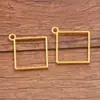 16 Estilos de Accesorios para Joyería DIY de Aleación Imitación Oro, Colgantes con Forma de Luna, Redondos y de Corazón con Marcos Huecos de Resina