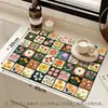 Tapete Drenante de Terra de Diatomáceas Floral Pintura a Óleo Vintage para Cozinha e Mesa de Jantar, Tapete Absorvente de Água, Secagem Rápida, Isolante Térmico para Louças, Copos, Pratos e Bancadas