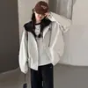 Conjunto Feminino Outono 2026 Novo Casual Esportivo Infantil Estiloso Falso Duas Peças Capuz Corta-vento Conjunto Primavera Outono