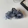 Pinza para el Cabello de Tiburón Mariposa 3D de Porcelana Azul y Blanca, Estilo Ultra-Hada, Pinza Dinámica y de Lujo Ligero para el Cabello, Pasador Nuevo de Alta Gama y de Moda para Mujeres