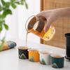 Juego de té de viaje Zhihe pintado a mano paisaje taza de té olla de vidrio cultural y creativo Qianli Jiangshan caja de regalo regalo de negocios