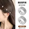 Presilha Pequena Redonda de Metal com Strass Acessório de Cabelo para Trançar Franja, Presilha Lateral Doce e Cool Prata Brilhante para Mulheres