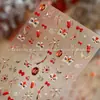 Brillantes Pegatinas para Uñas Artísticas de Fuegos Artificiales Danza del León de Año Nuevo Rojo Festivo Dorado Foil Copo de Nieve Uña Decoración DIY