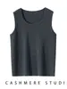 2025 Primavera Temprana Nueva Lana Sin Mangas Tejida Camisola Chaqueta Interior para Mujer 36 Delgada Amigable con la Piel Camiseta Base