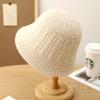 Outono e Inverno Estilo Japonês Pequeno Torção Tricotado Pescador Chapéu Lã Chapéu Casual All-match Proteção Auricular Quente Bacia Chapéu Balde Chapéu Arroz Branco