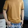 Camiseta de Manga Corta de Algodón de Peso Pesado de Secado Rápido para Hombre 2026 Nuevo Estilo Personalizada Bloques de Color Marca de Moda Verano Fresca Manga Media Corte Holgado