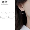 Xi Gu E1350 S925 Pendientes de plata con forma de gancho para la oreja, sencillos y exagerados, para mujer, de uso diario, con forma de triángulo, tendencia geométrica