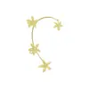 Estilo Minimalista com Flores Incrustadas de Diamante e Estrelas-do-Mar, Design Simples, Presilhas de Orelha Não Perfuradas de Nicho, Ganchos de Orelha, Brincos, Brincos de Cristal para Mulheres
