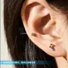 Aretes de Aleación de Titanio F136 Mini Pequeños con Forma de Rombo Incrustaciones de Circonita Tornillo Interno Tachuelas para Cartílago Nasal Joyería para Piercing de Titanio G23