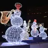 Lámpara de Modelado Personalizada LED Combinación de Muñeco de Nieve Navideño Lámpara de Modelado Centro Comercial Exterior Turismo Cultural Recorrido Nocturno Hermosa Lámpara Decorativa