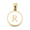 Collar con colgante de acero de titanio DIY de 26 letras inglesas de venta caliente, cadena redonda para clavícula para mujer, accesorios de joyería de acero inoxidable al por mayor